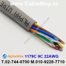 AlphaWire 1179C, Slate 9C 22 AWG 알파와이어 150미터