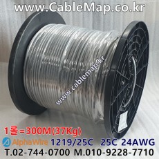 AlphaWire 1219/25C, Slate 25C 24AWG 알파와이어 300미터