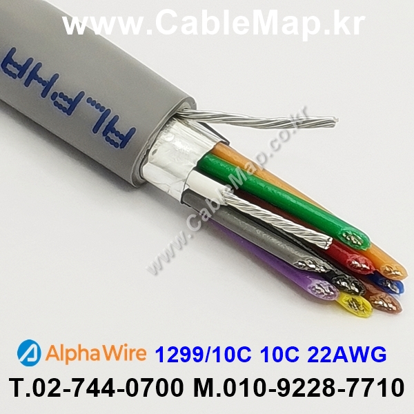 AlphaWire 1299/10C, Slate 10C 22AWG 알파와이어 300미터