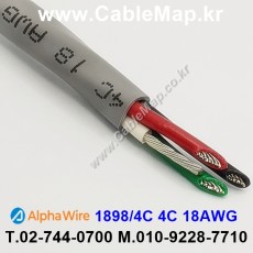 AlphaWire 1898/4C Slate 4C 18AWG 알파와이어 30미터