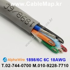 AlphaWire 1898/6C Slate 6C 18AWG 알파와이어 150미터