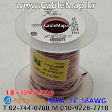 AlphaWire 5858, Red 1C 16AWG 알파와이어 30미터